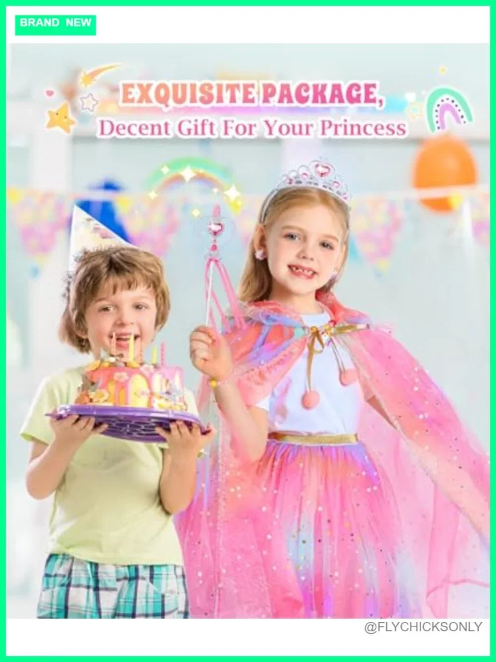 Light Up Unicorn Princess Dress Cape Tutu Set with Crown Wand for Girls